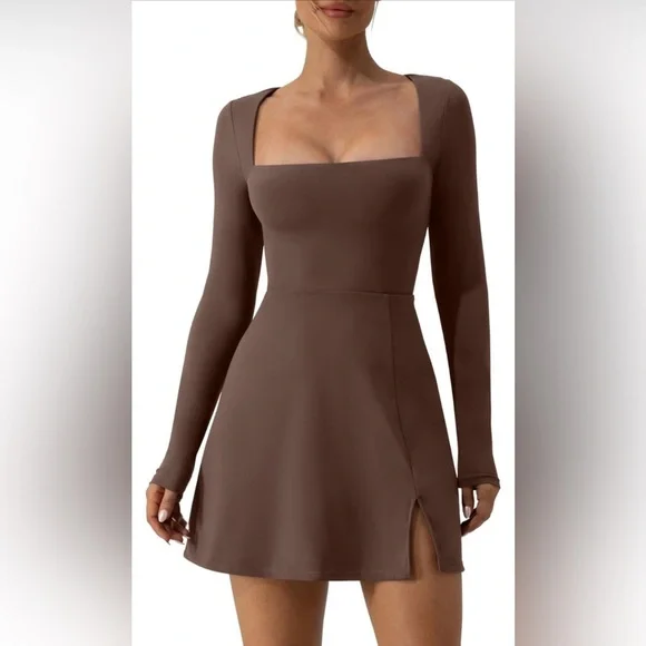 NWT Qinsen Square Neckline athletic dress - Picture 1 of 4